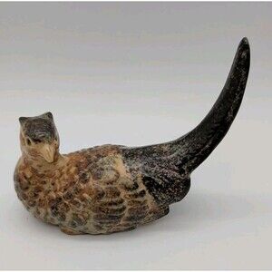Vintage Brown Pheasant Bird Ceramic Figurine Shelf Decor Japan